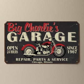 My Garage Personalized Metal Sign---Black