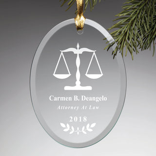 Attorney At Law Personalized Glass Ornament