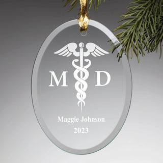 MD Personalized Glass Ornament