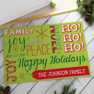 Christmas Words Personalized Doormat