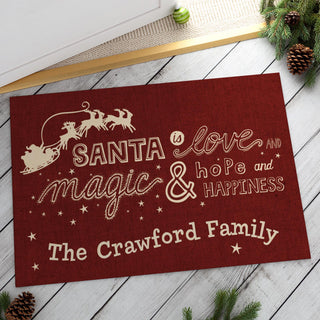 What Santa Is Personalized Doormat - 18x27 Inch, 1/8" Thin