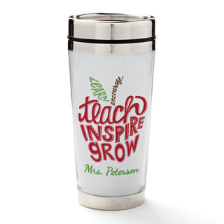 Teach, Inspire, Grow Personalized Travel Mug