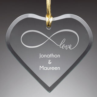 Our Love Personalized Glass Ornament