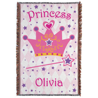 Princess Personalized Fringe Throw Blanket