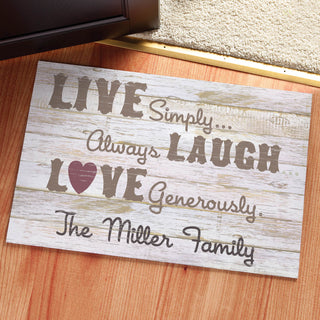 Live, Laugh, Love Personalized Beige Doormat