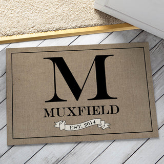 Family Name Personalized Doormat - 18x27 Inch, 1/8" Thin