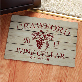 Wine Lovers Personalized Doormat - 18x27 Inch, 1/8" Thin