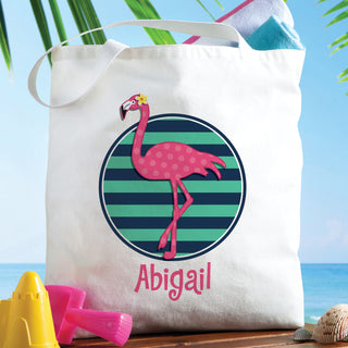 Pink Flamingo Personalized Tote Bag