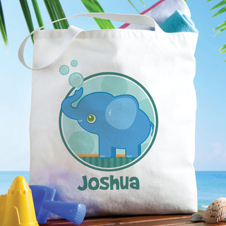 Sweet Elephant Personalized Tote Bag---Boy