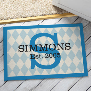 Family Pride Personalized Doormat---Blue