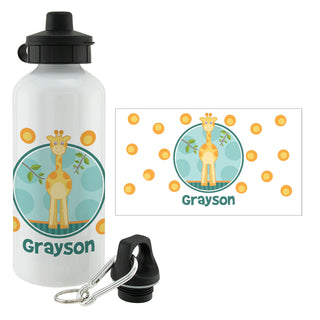 Sweet Giraffe Personalized Water Bottle---Boy