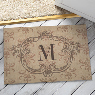 Vintage Initial Personalized Doormat - 18x27 Inch, 1/8" Thin