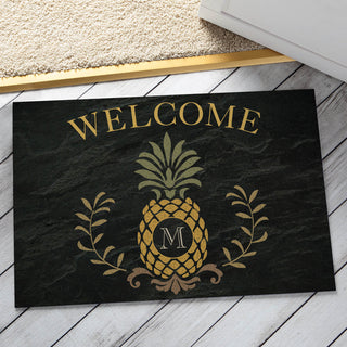 Pineapple Initial Personalized Doormat - 18x27 Inch, 1/8" Thin