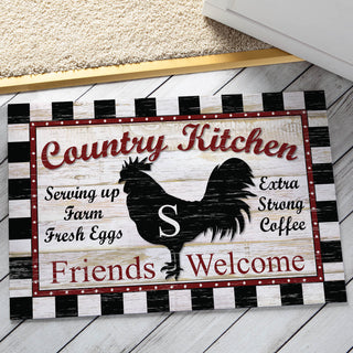 Country Kitchen Personalized Doormat - 18x27 Inch, 1/8" Thin