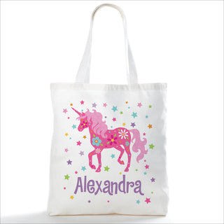 Pretty Unicorn Personalized Tote Bag