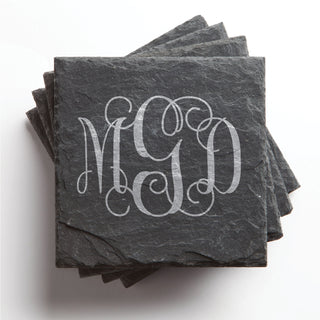 Monogram Set of 4 Personalized Slate Coasters