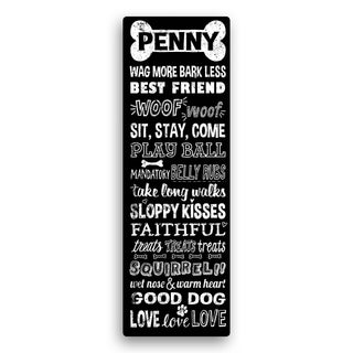 Dog Rules Personalized 9x27 Personalized Canvas---Black