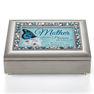 Personalized Silver Musical Keepsake Box For Mother