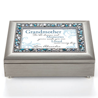 Memories For Her Personalized Silver Musical Keepsake Box