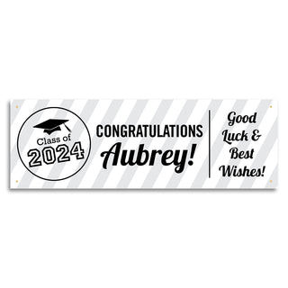 Personalized Graduation Banner---White