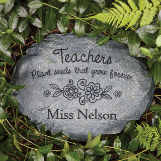 Personalized Garden Stone For Teacher With Flowers