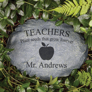 Personalized Garden Stone For Teacher With Apple
