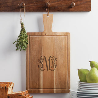 Scroll Monogram Personalized Carving Board