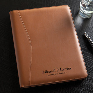 Personalized Leather Padfolio---Block Font