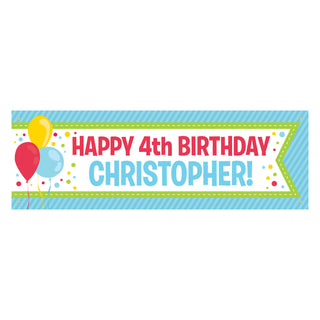 Personalized Birthday Banner--Primary Colors