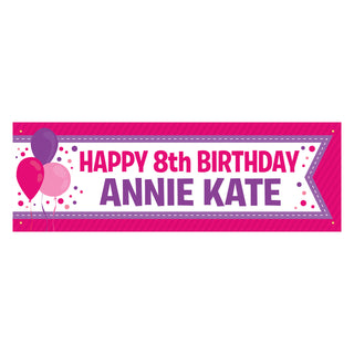 Personalized Birthday Banner---Pink and Purple