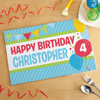 Personalized Birthday Placemat--Primary Colors