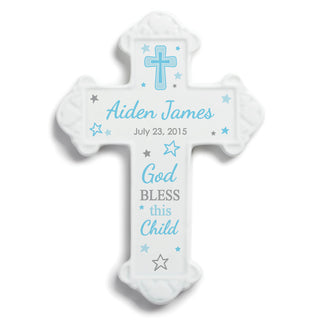 God Bless This Child Personalized Wall Cross For Boys