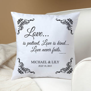 Love Is Patient Personalized 14" Throw Pillow