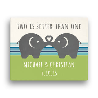 Twins 16x20 Personalized Canvas---Two Boys