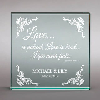 Love Is Patient Personalized 6x6 Glass Keepsake