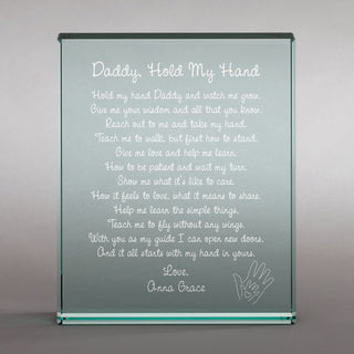 Daddy Hold My Hand Personalized 4x5 Glass Keepsake