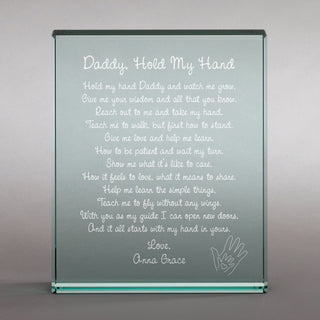 Daddy Hold My Hand Personalized 4x5 Glass Keepsake