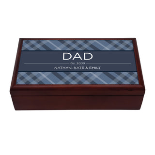 Personalized Plaid Keepsake Box For Him