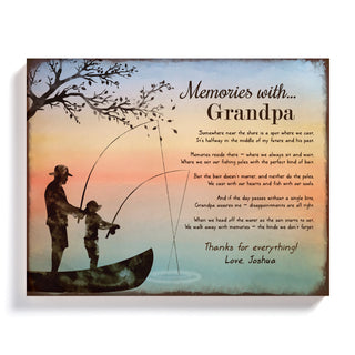 Memories With Grandpa Personalized 11x14 Wall Plaque