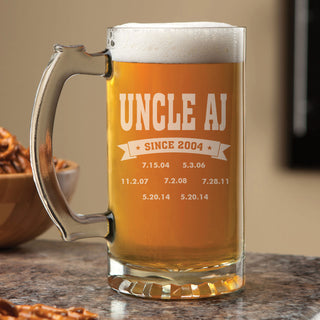 Personalized Beer Mug For Him---Seven Dates