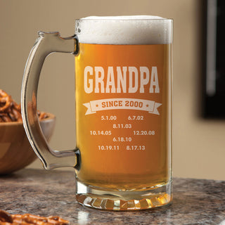 Personalized Beer Mug For Him---Eight Dates