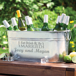 Eat, Drink & Be Married Personalized Beverage Tub