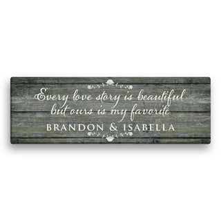 Favorite Love Story 9x27 Personalized Canvas