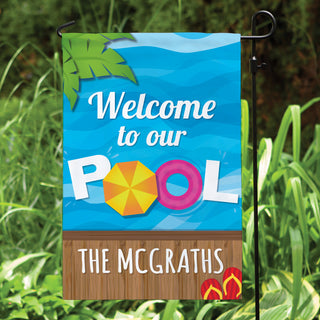 Welcome To Our Pool Personalized Garden Flag