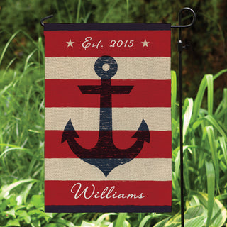 Summer Anchor Personalized Garden Flag