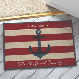 Summer Anchor Personalized Doormat - 18x27 Inch, 1/8" Thin