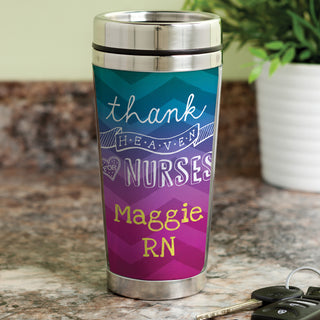 Thank Heaven For Nurses Personalized Travel Mug