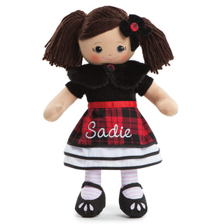 Personalized Hispanic Rag Doll With Plaid Dress