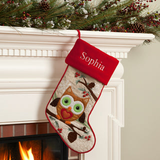 Personalized Forest Friend Stocking---Owl
