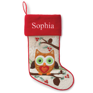 Personalized Forest Friend Stocking---Owl